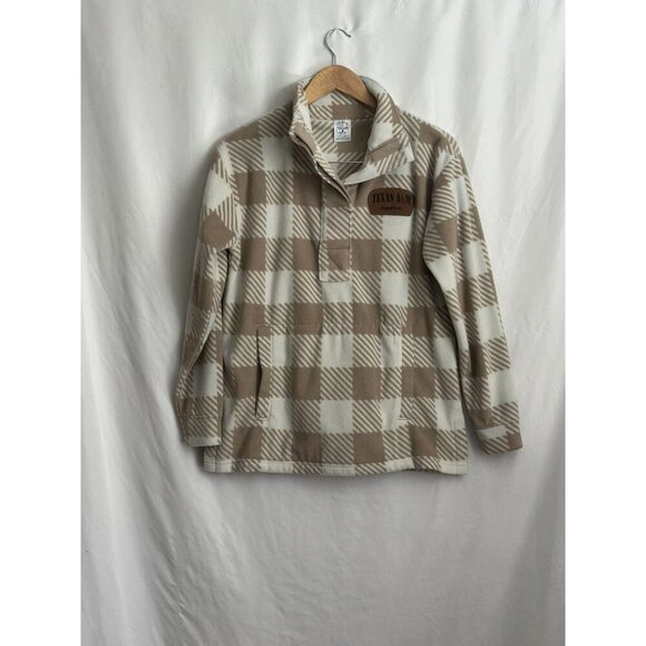 NCAA Texas A&M women’s buffalo checkered 1/4 Zip Sweatshirt Size Small - Picture 1 of 11